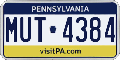 PA license plate MUT4384