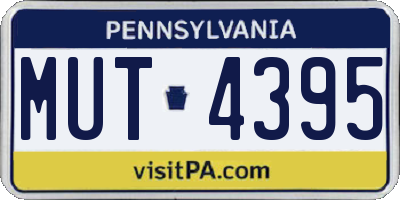 PA license plate MUT4395