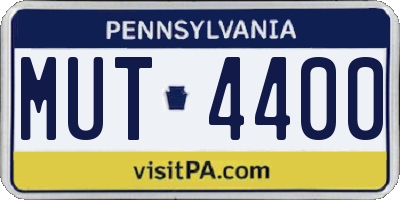 PA license plate MUT4400