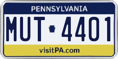 PA license plate MUT4401