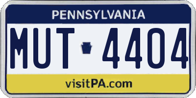 PA license plate MUT4404