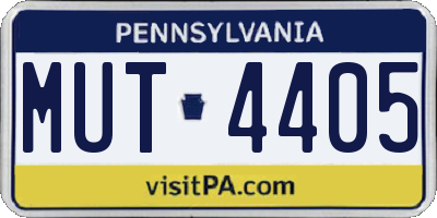 PA license plate MUT4405