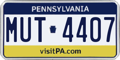 PA license plate MUT4407