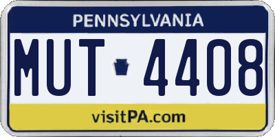 PA license plate MUT4408