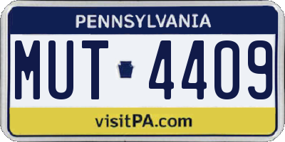 PA license plate MUT4409