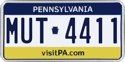 PA license plate MUT4411