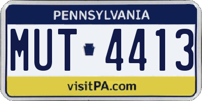 PA license plate MUT4413