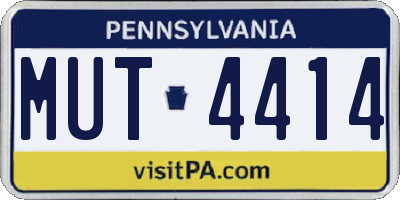 PA license plate MUT4414