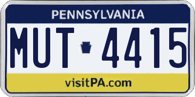 PA license plate MUT4415