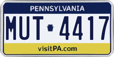 PA license plate MUT4417