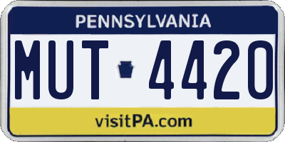 PA license plate MUT4420