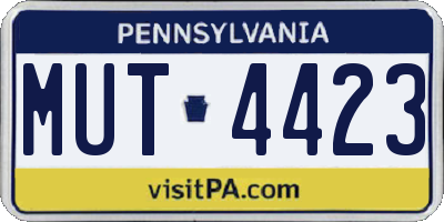 PA license plate MUT4423