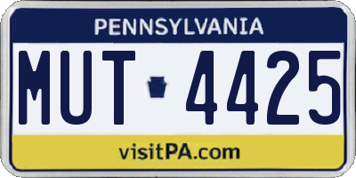 PA license plate MUT4425