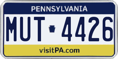 PA license plate MUT4426