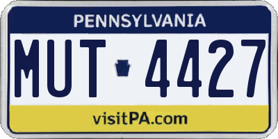 PA license plate MUT4427