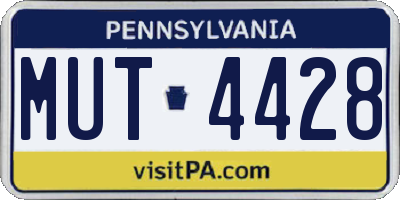 PA license plate MUT4428