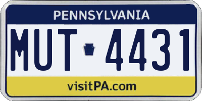 PA license plate MUT4431