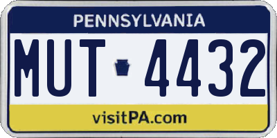 PA license plate MUT4432
