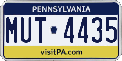PA license plate MUT4435