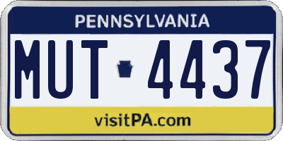 PA license plate MUT4437