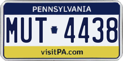 PA license plate MUT4438