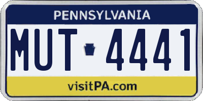 PA license plate MUT4441