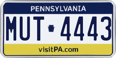 PA license plate MUT4443