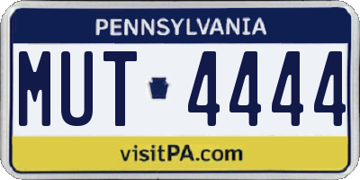 PA license plate MUT4444