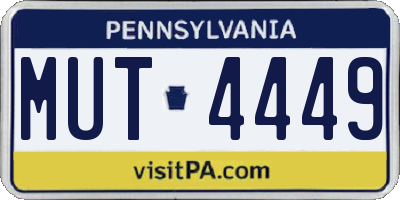 PA license plate MUT4449
