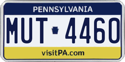 PA license plate MUT4460