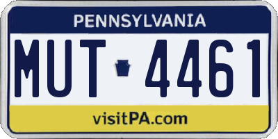 PA license plate MUT4461