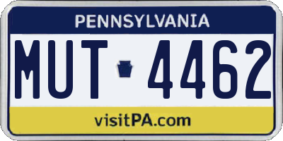 PA license plate MUT4462