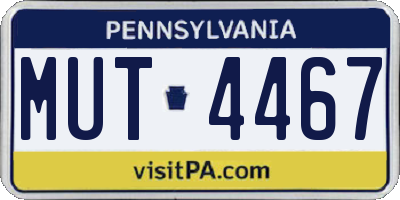 PA license plate MUT4467