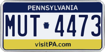 PA license plate MUT4473