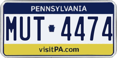 PA license plate MUT4474