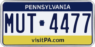 PA license plate MUT4477