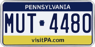 PA license plate MUT4480