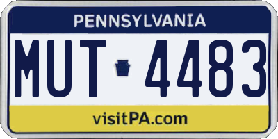 PA license plate MUT4483