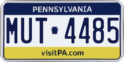 PA license plate MUT4485
