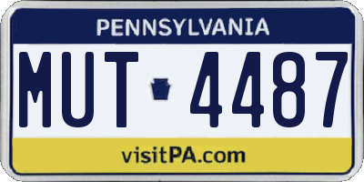 PA license plate MUT4487