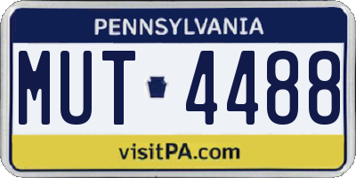 PA license plate MUT4488
