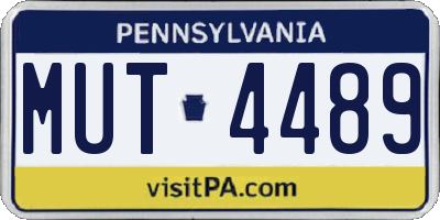 PA license plate MUT4489