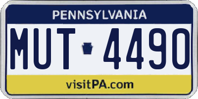 PA license plate MUT4490