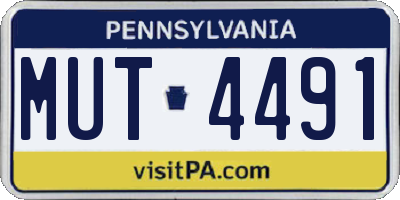PA license plate MUT4491
