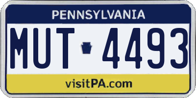 PA license plate MUT4493