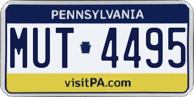 PA license plate MUT4495