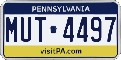 PA license plate MUT4497