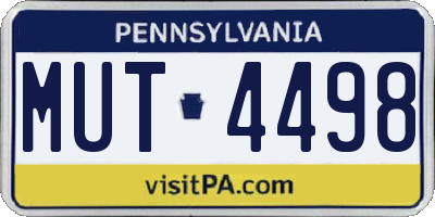 PA license plate MUT4498