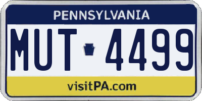 PA license plate MUT4499
