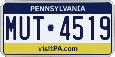 PA license plate MUT4519
